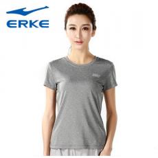 鸿星尔克erke2016夏季新款女圆领短袖针织衫修身短袖纯色运动T恤