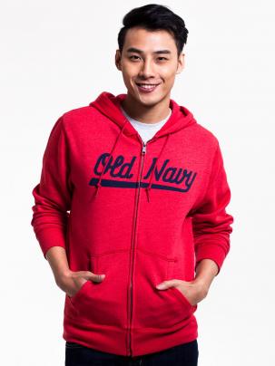 男装Active运动系列OldNavy经典徽标休闲风连帽外套