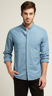 EspritEDC新品男士时尚款纯色长袖衬衫