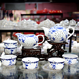 新款景德镇青花玲珑瓷茶具镂空雪花玲珑瓷陶瓷茶具米通茶具套装