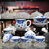 新品景德镇青花瓷国色天香陶瓷茶具玉瓷茶具套装