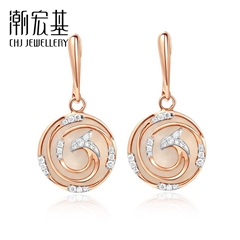 紫氣東來·鳳影系列-飛鳳漩舞-彩18K金-鉆石耳釘/耳墜【DZTK】預計7個工作日內發貨