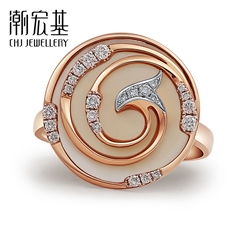 紫氣東來·鳳影系列-飛鳳漩舞-彩18K金-鉆石戒指【DZTK】預計7個工作日內發貨