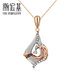 紫氣東來·鳳影系列-舞菱鳳小版-彩18K金-鉆石吊墜/墜鏈【DZTK】預計7個工作日內發貨