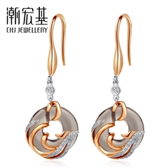 紫氣東來·鳳影系列-鳳緣-彩18K金-鉆石耳釘/耳墜【DZTK】預計7個工作日內發貨