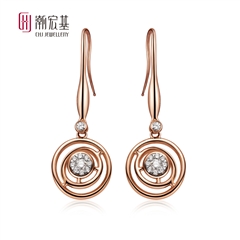 潮宏基-官方正品-【預(yù)售】星克拉系列-贊美18K金鉆石耳墜/耳飾