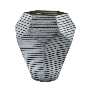 灰色条纹多面形花瓶-大8.81984