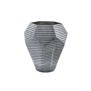 灰色条纹多面形花瓶-小8.81986