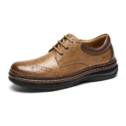 喜马拉雅骆驼男鞋秋季新品英伦复古男鞋舒适商务休闲皮鞋Q632060420