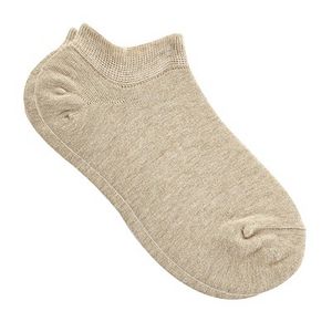 女式优质棉船袜(4双装)浅花驼色
