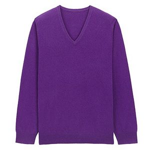 凡客羊绒衫V领(男款)紫色