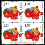 2007-1丁亥年(豬票)(四方連)