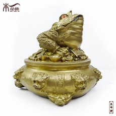 开光铜器聚宝盆蟾蜍摆件★铜质金蟾风水工艺品装饰品摆设★聚财旺财辟邪化煞