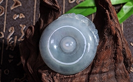 天然翡翠掛件--老坑冰種淺綠均色水潤晶瑩雙面精雕祥瑞福如東海