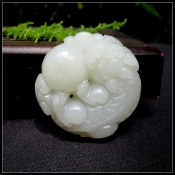 正品純天然新疆和田玉青白玉招財貔貅吊墜
