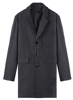 2015冬装新款外套男基本长款呢大衣