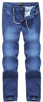 唐狮2015冬新款男士牛仔裤男弹力仿针织修身直筒牛仔长裤舒适潮