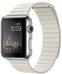 AppleWatch42毫米不銹鋼表殼搭配白色皮制回環(huán)形表帶
