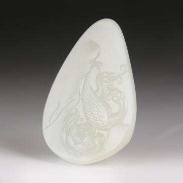 新疆天然和田玉白玉籽料牌永結(jié)同心32.92g專(zhuān)柜正品附帶證書(shū)