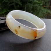 天然極品水草瑪瑙冰透蝶兒雙飛精致玉手鐲
