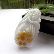 純天然緬甸a貨黃翡色翡翠如意花開吊墜