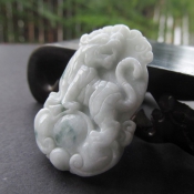 緬甸翡翠A貨飄花生肖虎吊墜/翡翠玉石生肖掛件/生肖虎吉祥物玉項墜/玉緣軒正品