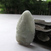 緬甸a貨翡翠玉生肖馬守護神大勢至菩薩/本命佛大勢至菩薩玉墜/生肖馬守護神大勢至掛件/玉緣軒正品