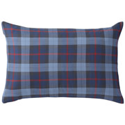 棉法兰绒枕套43×63cm用/海军蓝格纹