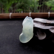 純天然冰種岫玉福瓜吊墜/玉緣軒正品