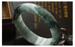 天然翡翠手鐲--老坑冰糯種濃郁飄藍花潤澤晶瑩大氣正裝富貴圓鐲(61)