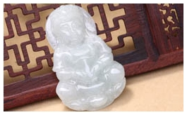 天然翡翠掛件-老坑冰糯種清雅淺綠均色雙面精雕慈悲辟邪觀音