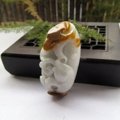 純天然緬甸a貨翡翠玉俏翡色鯉魚如意吉祥掛件