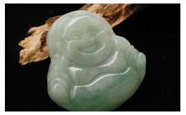天然翡翠掛件-老坑冰種淺綠色彌勒