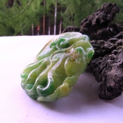 緬甸翡翠三色人生如意吉祥掛件