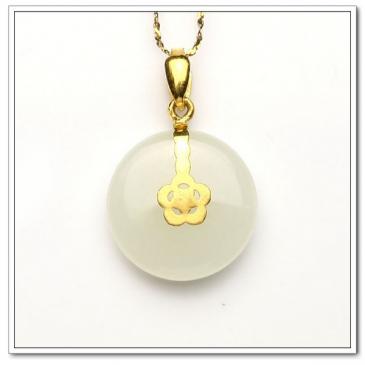 和田金鑲玉吊墜