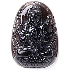 開光屬羊?qū)俸锉久鸬鯄嫛镏刑?hào)天然AAA級(jí)黑曜石大日如來(lái)掛墜★開運(yùn)辟邪保平安