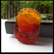 純天然巴西紅瑪瑙玉生肖雞玉佩吊墜/玉石生肖牌子掛件/玉石生肖玉佩/生肖雞吉祥物開運護身保平安/玉緣軒正品