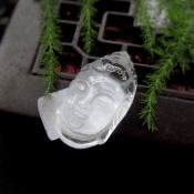 純天然白水晶佛頭吊墜小版佛頭項墜