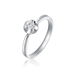 【灵犀】完美璀璨白色18K金镶钻石戒指