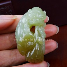 開(kāi)光天然和田玉貔貅吊墜★珍貴俏色皮丘掛飾★富貴祥和興旺發(fā)達(dá)