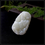 純天然新疆和田玉青白玉十二生肖馬掛件
