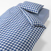 被套套装床用/蓝色格纹被套K/床罩K/枕套2张50×70cm用