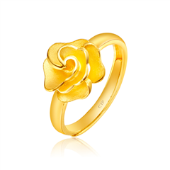 光沙花漾黃金足金戒指