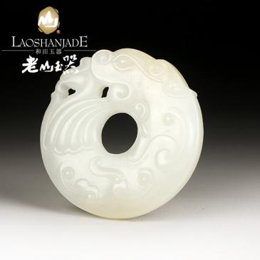 和田玉掛件螭龍玉質細膩雕工細致帶證書