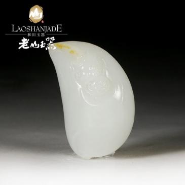 和田玉羊脂玉掛件獸雕工細致玉質細膩和田玉吊墜帶證書
