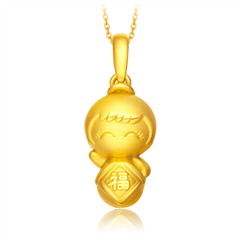 周大福福星寶寶快樂寶寶黃金足金吊墜