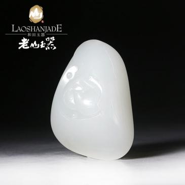 葉清大師作品和田玉吊墜羊脂玉掛件安居樂業