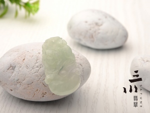 豆種天然A貨翡翠生肖豬吊墜
