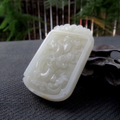 天然阿富汗玉霸氣龍牌掛件