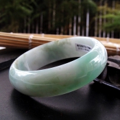 緬甸翡翠A貨飄綠玉手鐲/玉石鐲子/翡翠a貨綠玉鐲/玉緣軒正品